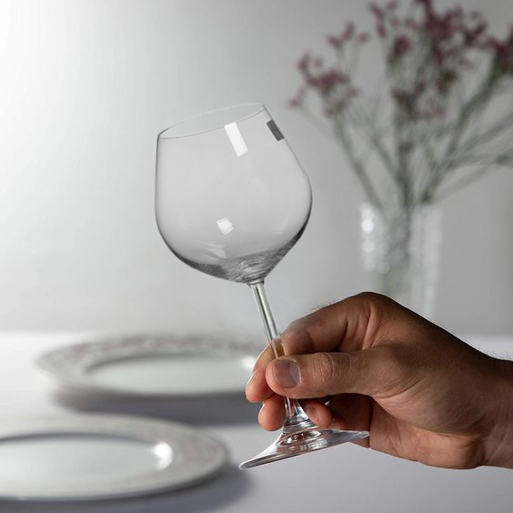 Bộ 6 ly pha lê uống rượ.u vang 650 ml Tiệp Khắc