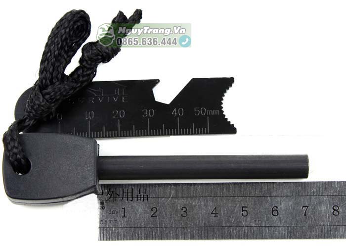 Đá đánh lửa sinh tồn - Quẹt lửa magie chống nước tặng kèm còi