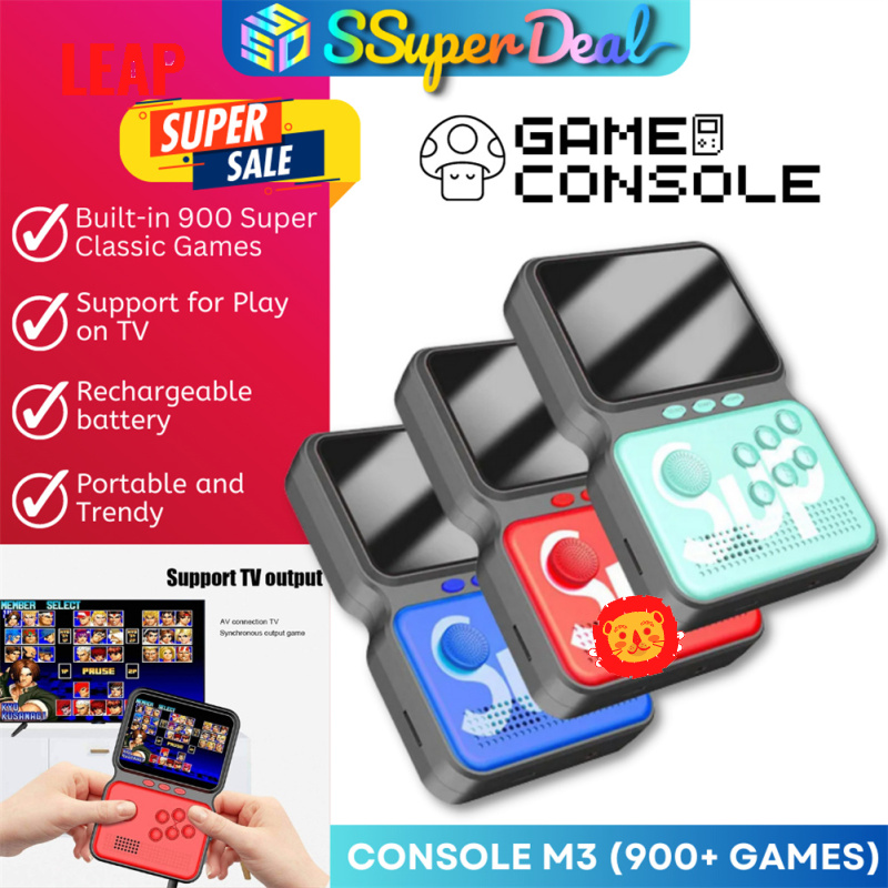 M3 Retro Handheld Game Console With 900 Classical Games 3.0-Inch Screen Portable Handheld Game Console For Men Women