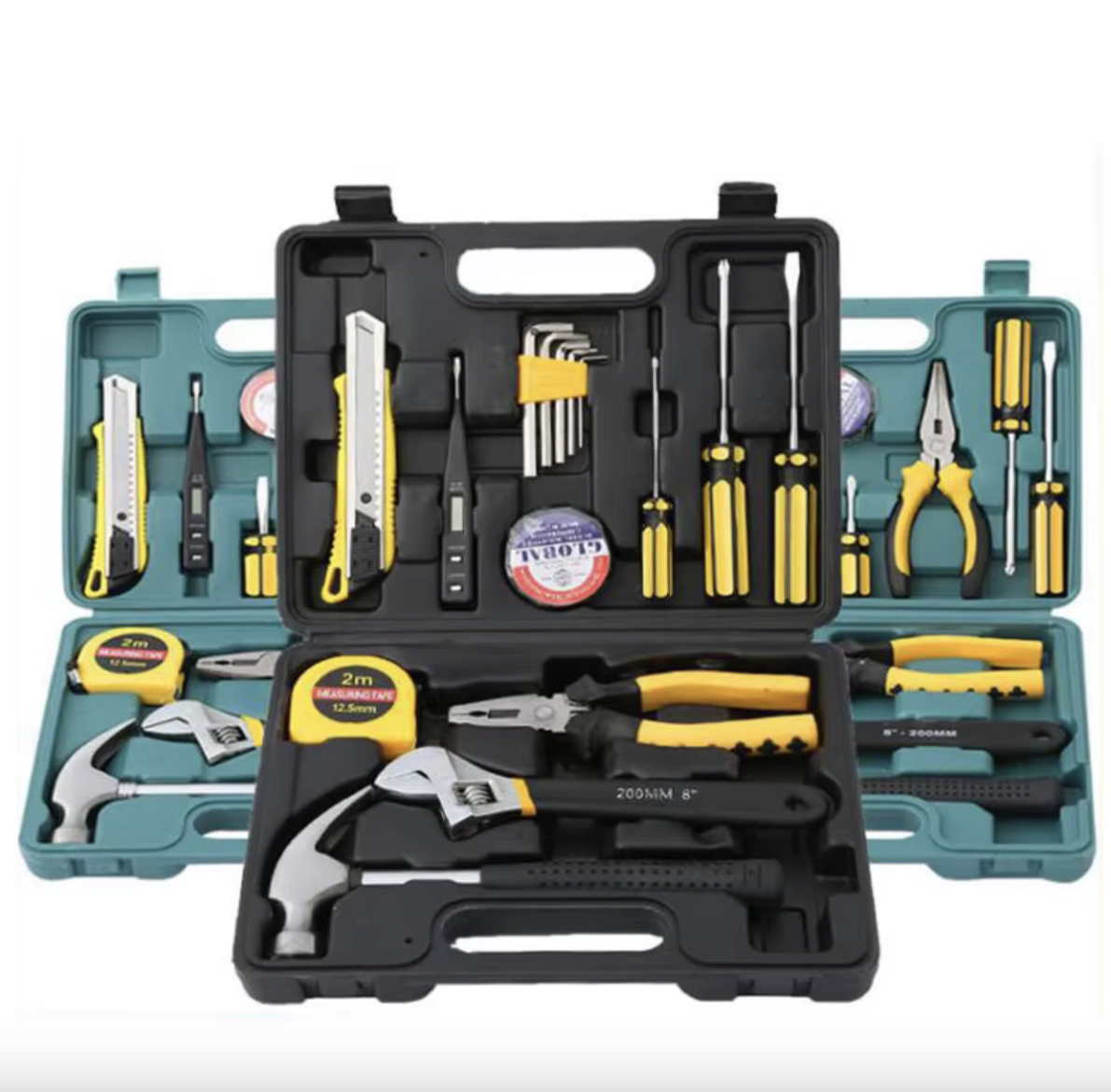 Complete Professional Tool Kit - Multi-Model Set for All Your Repair Needs. General Housework / Vehicle Repair Maintenance Metal Carpentry Tools Box Bicycle Accessories. 
