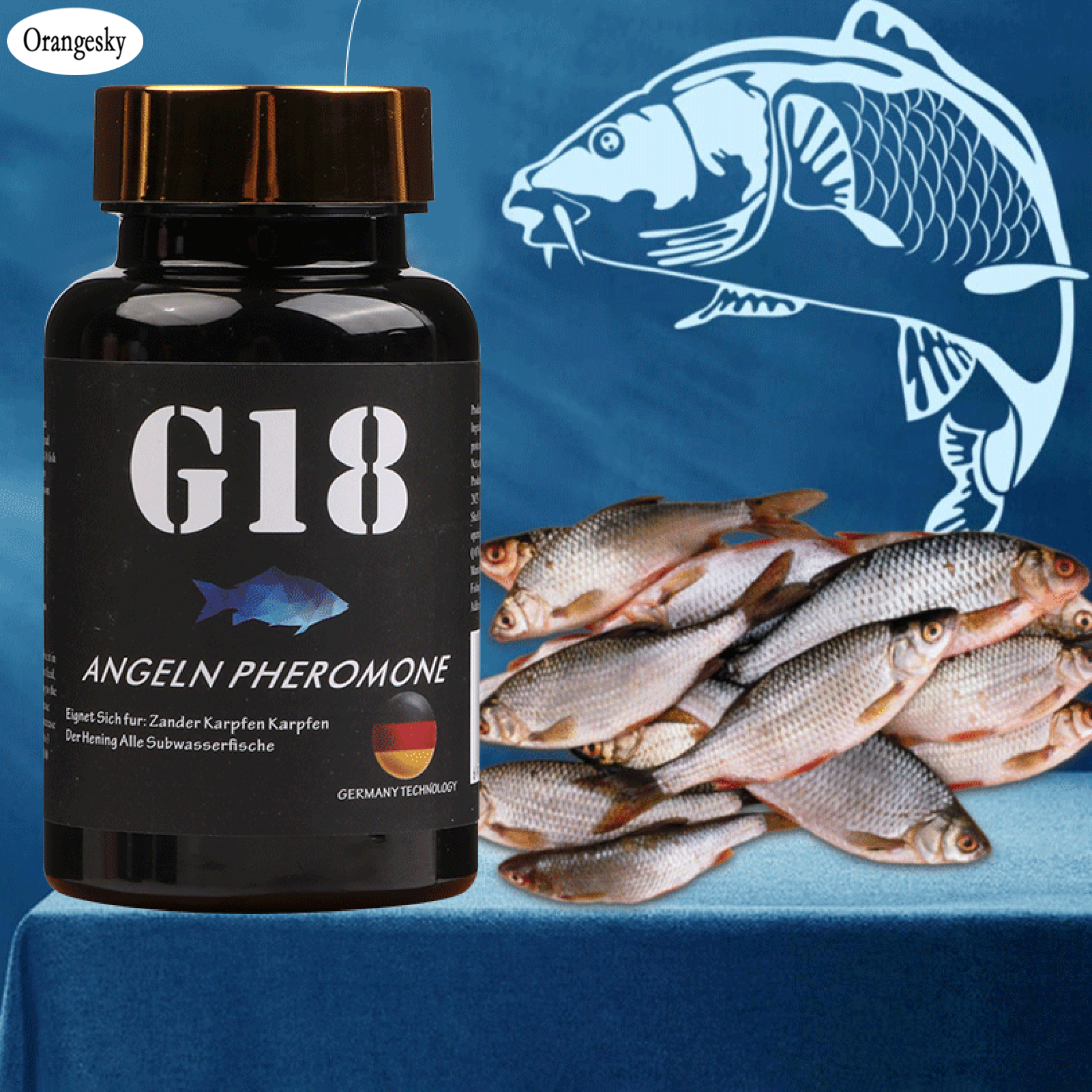 Orangesky Fish Luring Silver Carp Attractant with Natural Scent Quick Attack Fishing Bait Nesting Food Fish Bait Attractant
