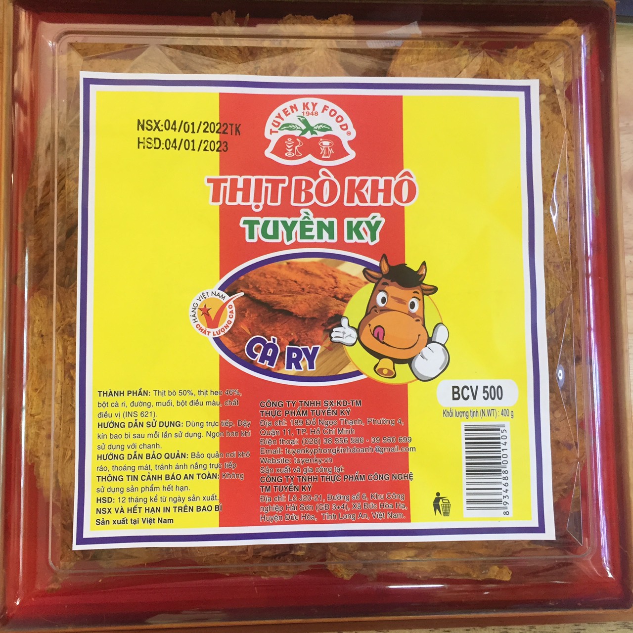 KHÔ BÒ TUYỀN KÝ BCV HỘP 400G