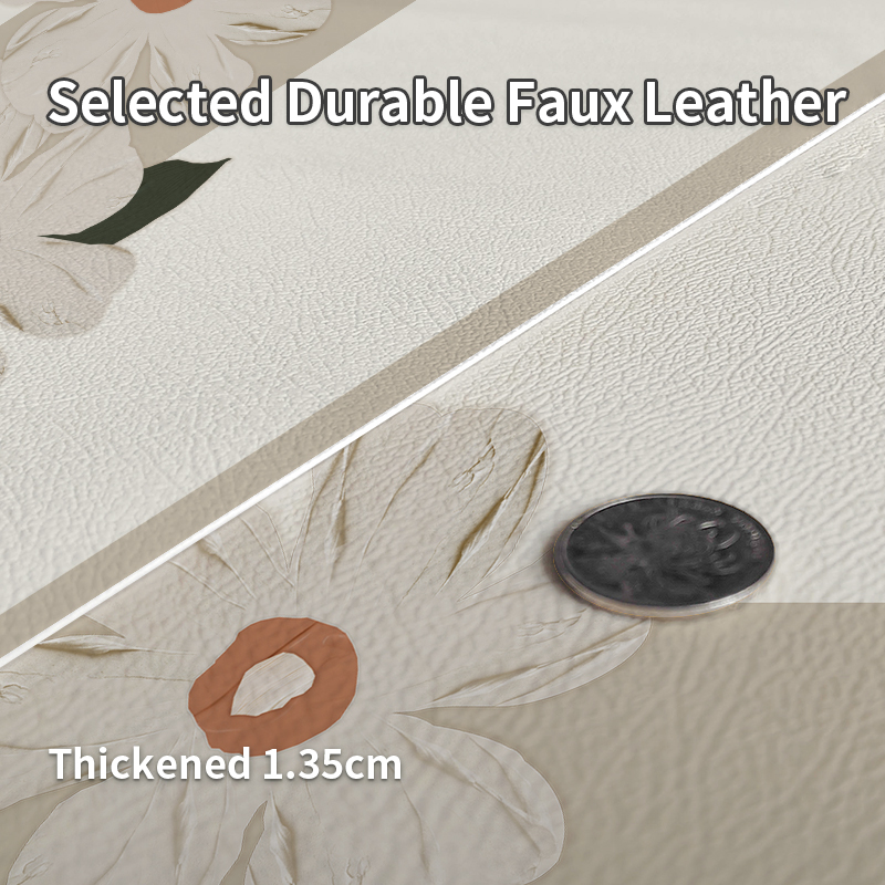 Leather Tablecloth Waterproof Oil-Proof PVC Table Cloth Stain-Resistant Wipeable Rectangle or Square Table Cover