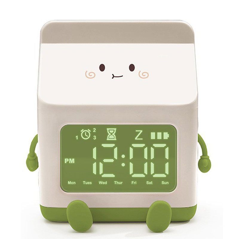 Creative Milk Carton Alarm Clock Mini Countdown for Students Cute Electronic Small Alarm Clock Kids Bedroom Desk Clock