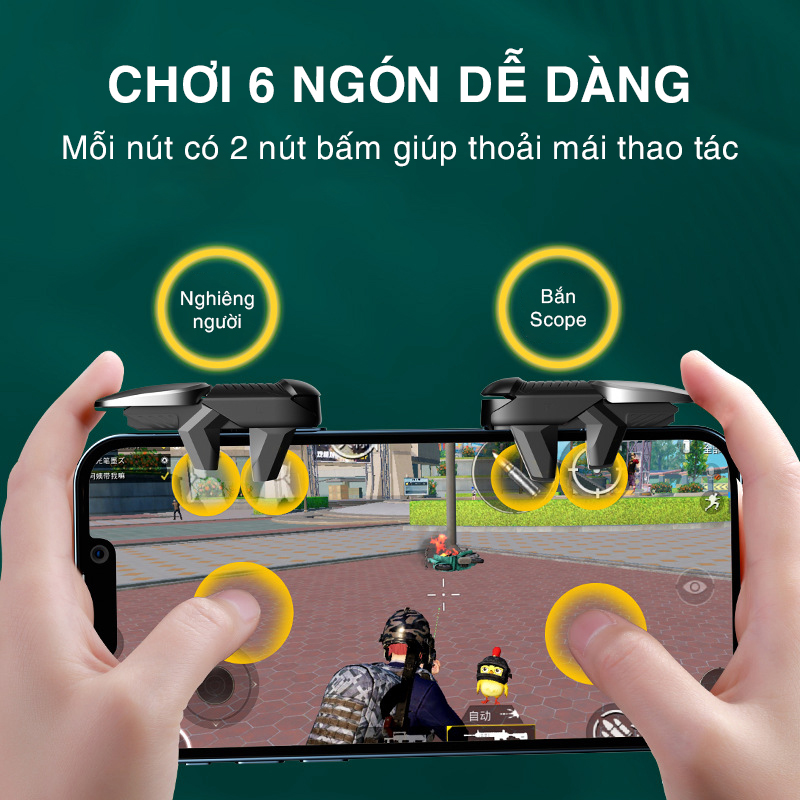 Nút bấm chơi game S07 | Nút bấm 6 ngón chơi game FPS