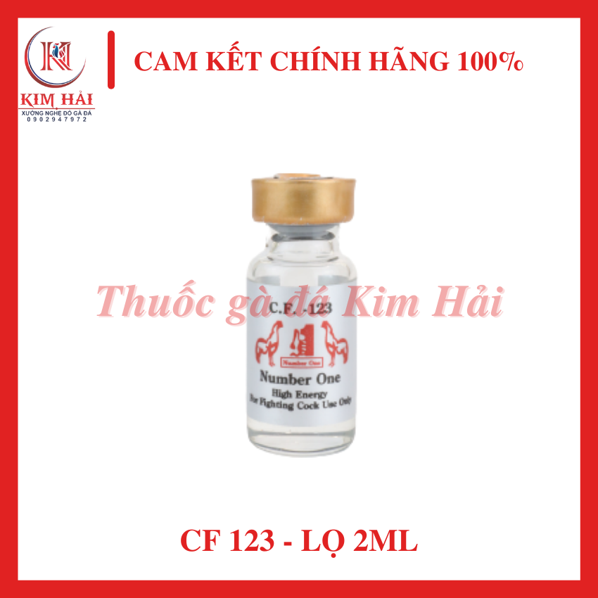C.F 123-[lọ 2ml]-[dạng chích]-tang siêu hiệu quả dành cho gà cựa.(tặng kèm kim tiêm)