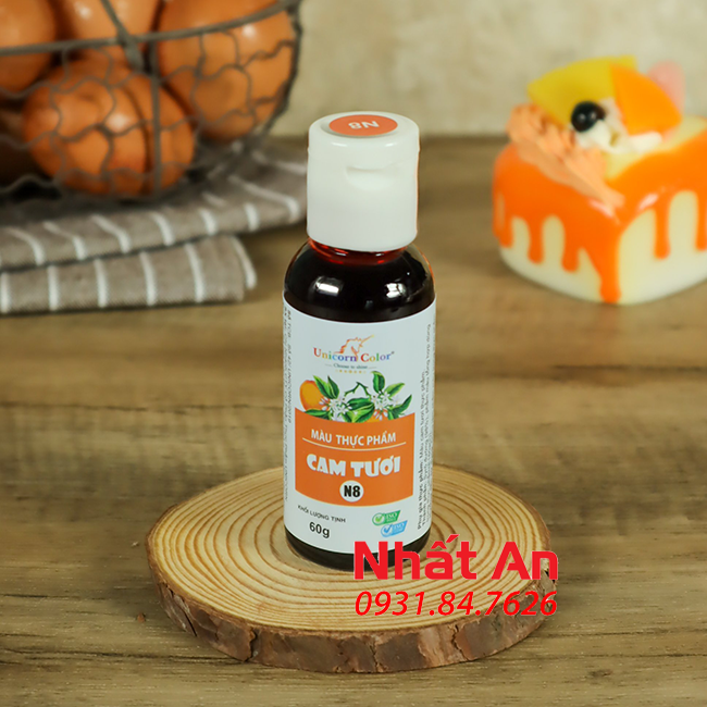 Màu nước thực phẩm Cam tươi Unicorn 60gr