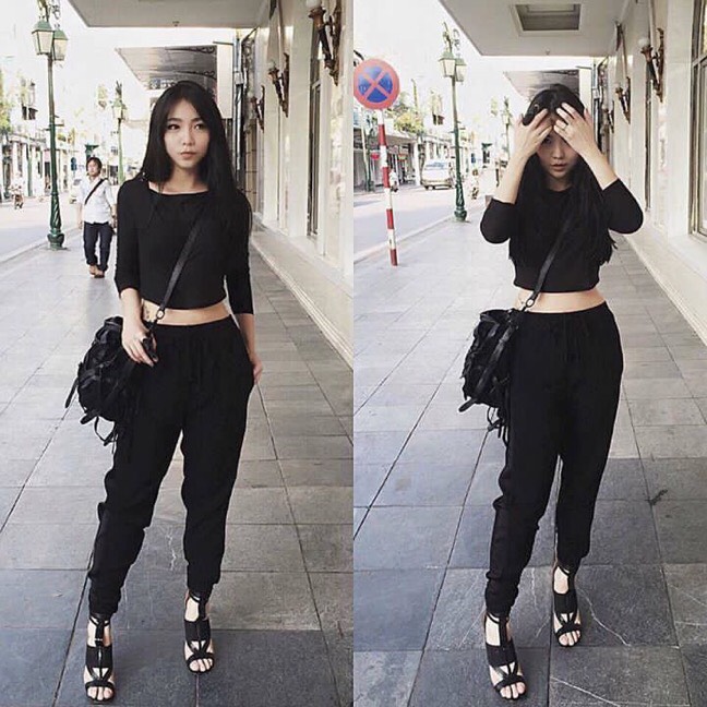 Quần jogger nữ len tăm