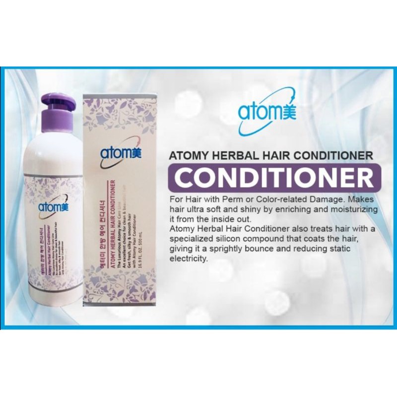 [READY STOCK]Atomy herbal hair shampoo and conditioner Lazada