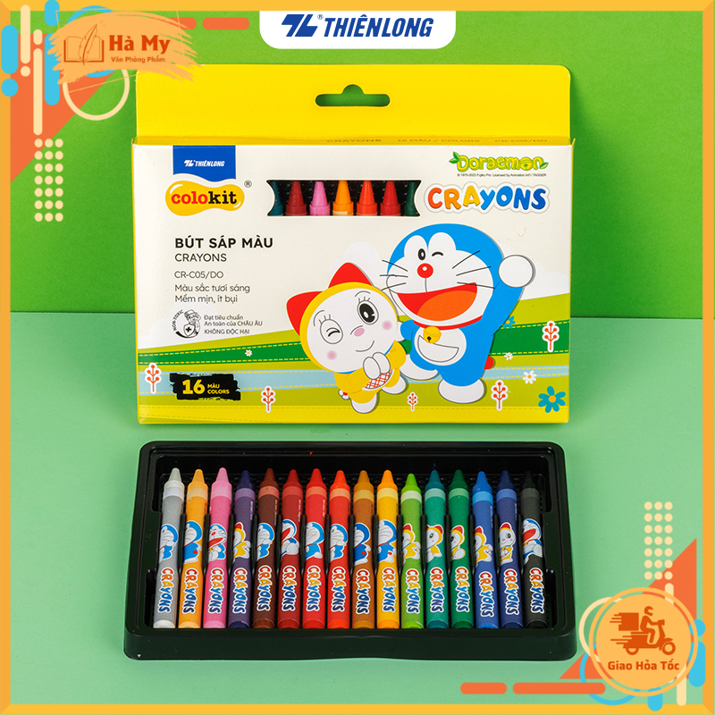 Bút Sáp 16 màu Colokit Doraemon CR-C05/Do Thiên Long