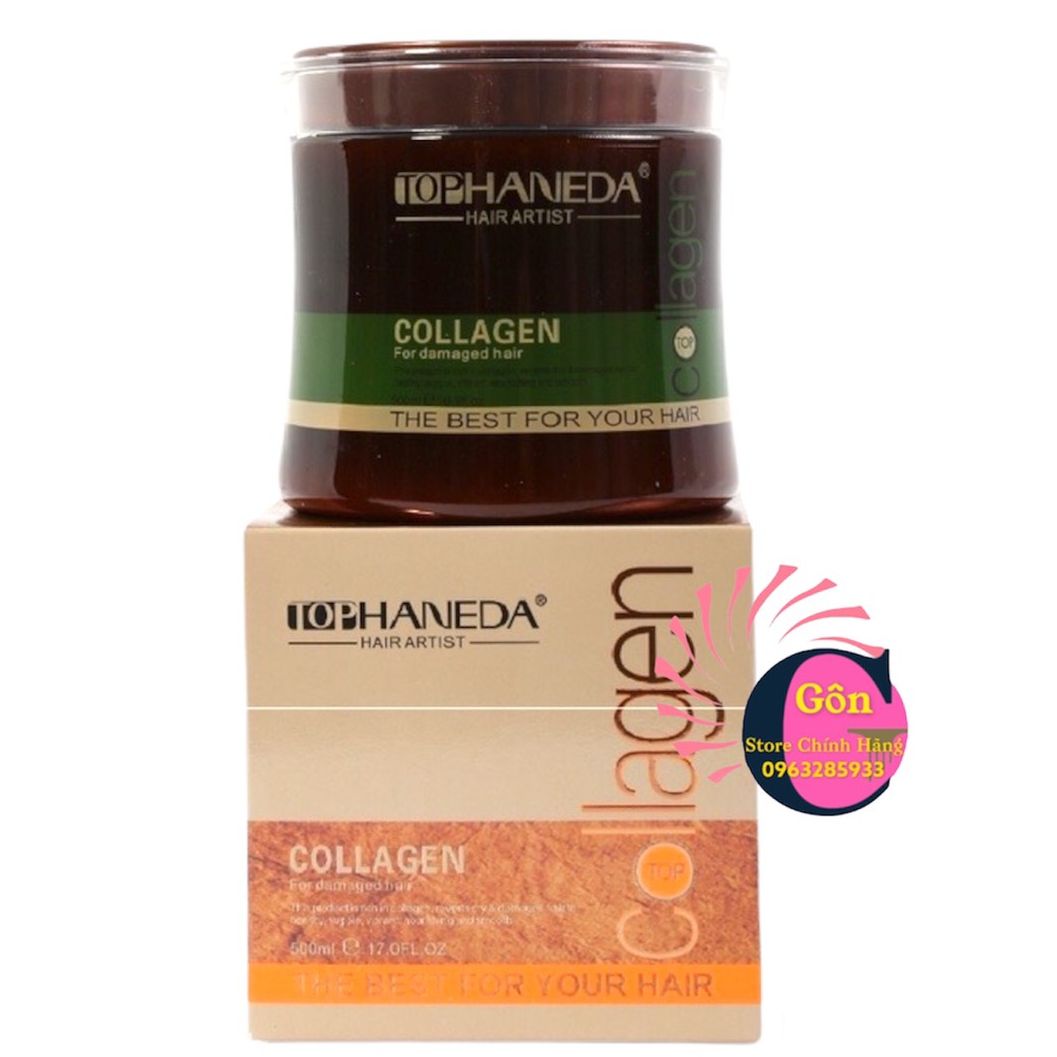 Ủ Tóc  Kem Ủ Tóc Phục Hồi Haneda Top Collagen 500ml hấp tóc chính hãng