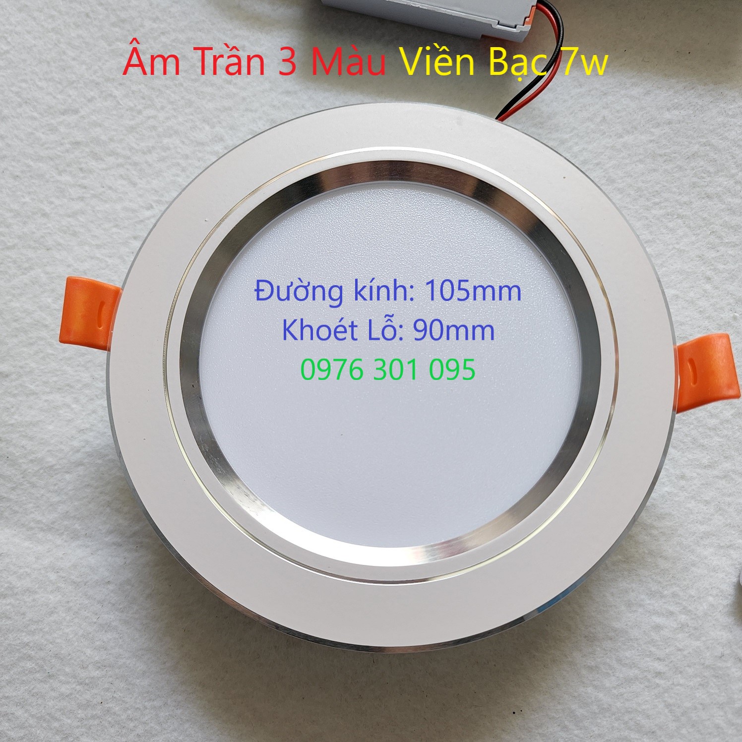 Đèn Led Âm Trần 3 Màu 7W & 9W và 12w (Viền Vàng - Viền Bạc)
