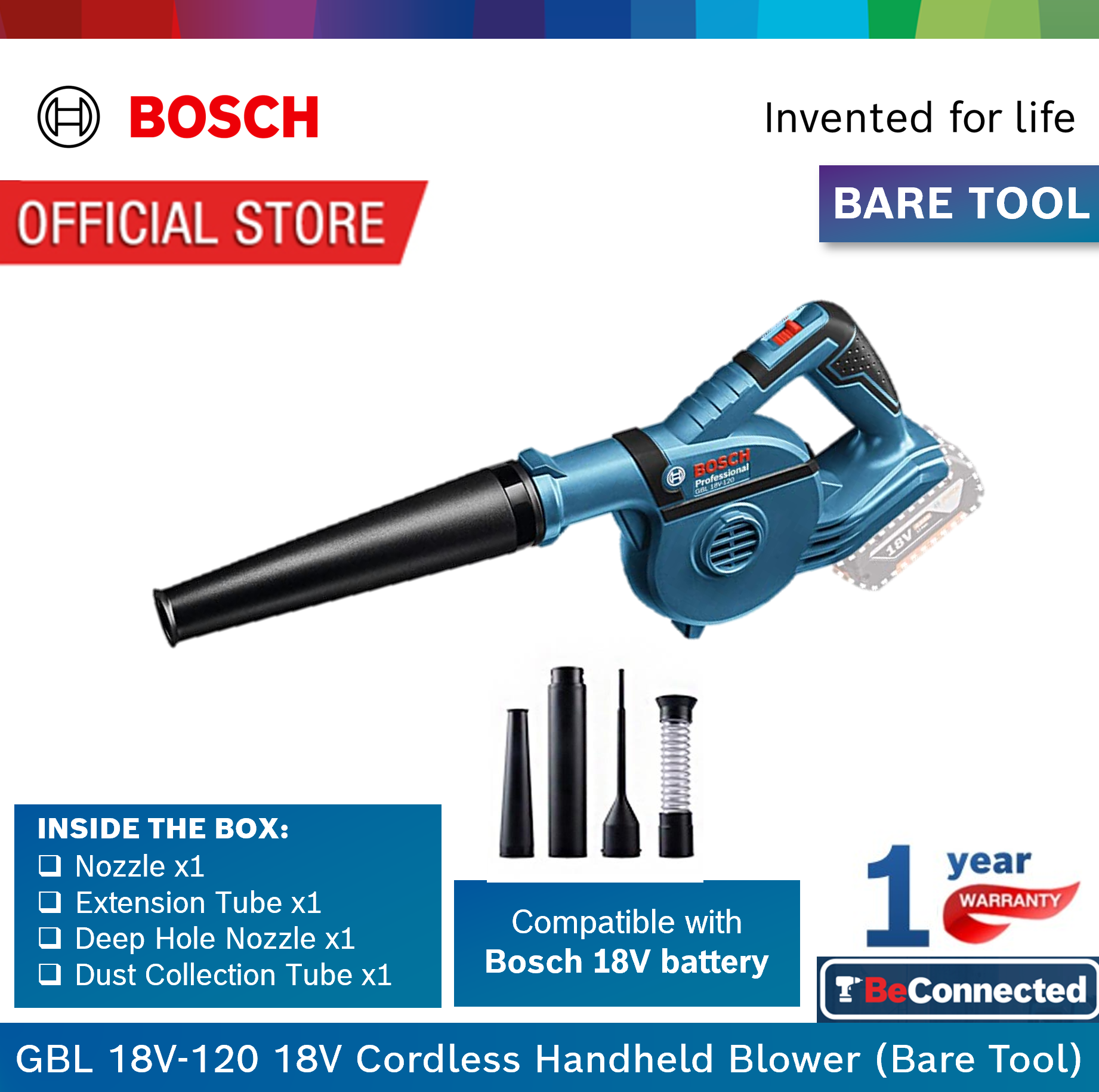  Customer reviews: Bosch GBL 18V-120 18v Professional Cordless  Blower – Bare Unit