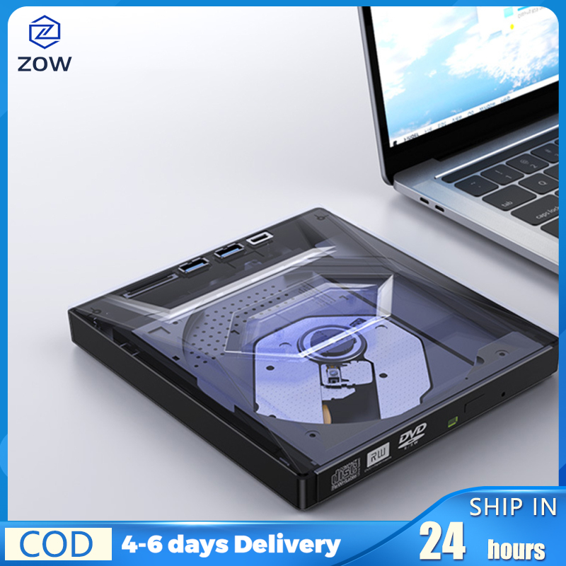ZOW Mall Usb 3.0 Type-c External Optical Drive Cd Dvd Writer High-speed 5 In 1 Multi-functional Optical Drive For Laptop