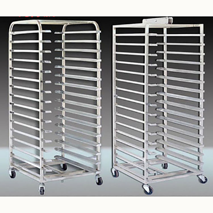 Stainless Steel Bread Pan Bakery Food Rack Baking Trolley Stackable For