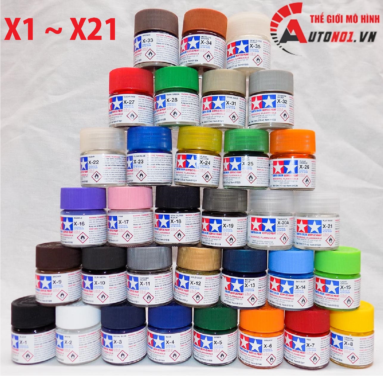 Acrylic mini ( X1 ~ X21) sơn mô hình gốc nước 10ML Tamiya