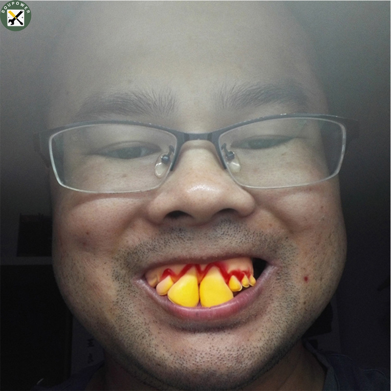 BouPower　Halloween Simulation Denture Funny Soft Braces Rotten Teeth Cosplay Tricky Props