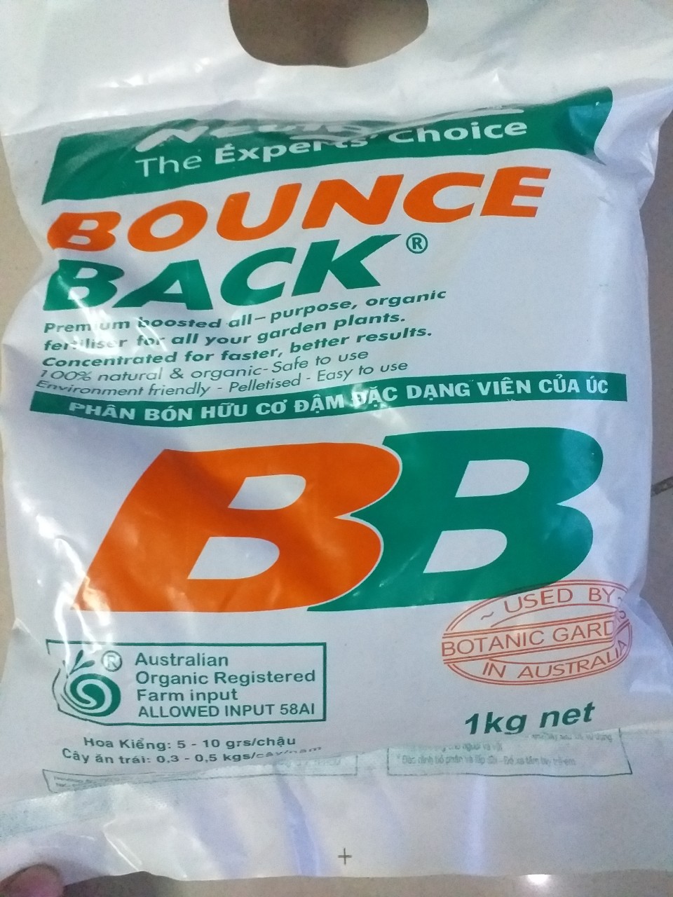 [HCM]PHÂN HỮU CƠ BOUNCE BACK NHẬP KHẨU TỪ ÚC 1kg