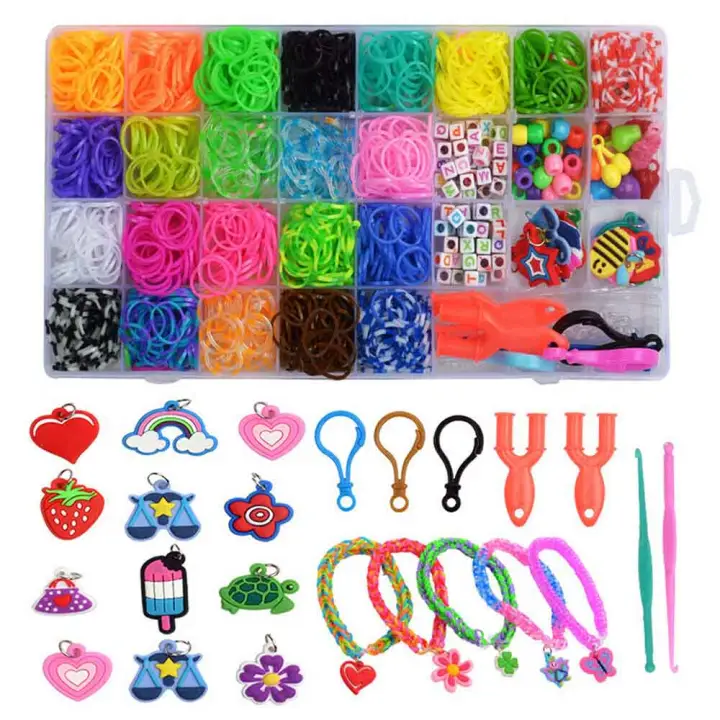 1500x rubber loom bands kit rainbow children diy toy kids make woven bracelet lazada singapore