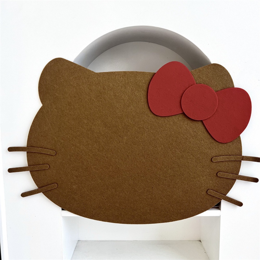 Creative 60x40cm Kitty Felt Board Pictures DIY Display Felt Photo Board Notices Postcard Felt Message Boards Background Board. 