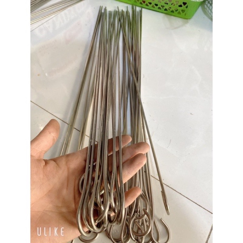 Combo 10 Que xiên inox nướng thịt dài 50cm - Xiên inox