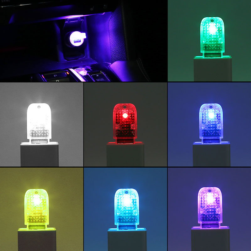 Đèn LED Tạo Không Khí Cho Xe Hơi 5V Công Tắc Cảm Ứng USB Mini Đèn LED Tự Động Điều Khiển Âm Thanh Nhiều Màu Đèn Trang Trí Xung Quanh Sản Phẩm Xe Hơi