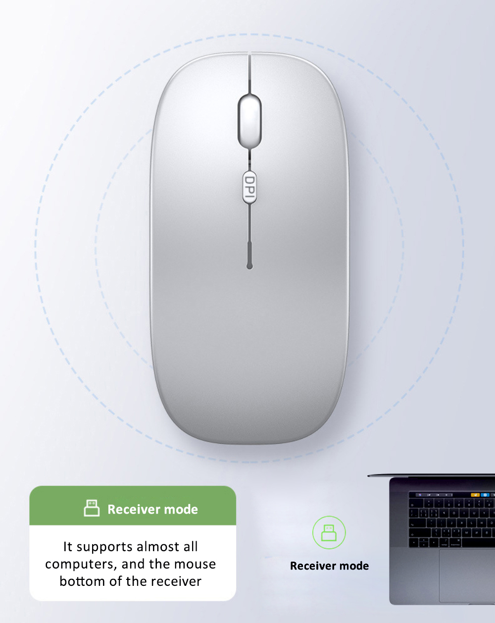 1SET Bluetooth Mouse Tablet Notebook Office Wireless Mouse Single Mode Computer Accessories Gaming Mouse High Speed Dual Battery