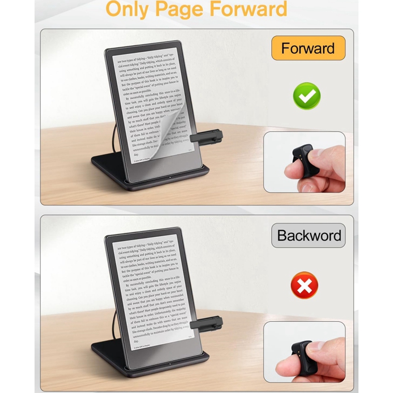 Remote Control Page Turner Ring for Paperwhite Oasis, Bluetooth E-Reader Controller, for Ring Durable Easy Install , Black