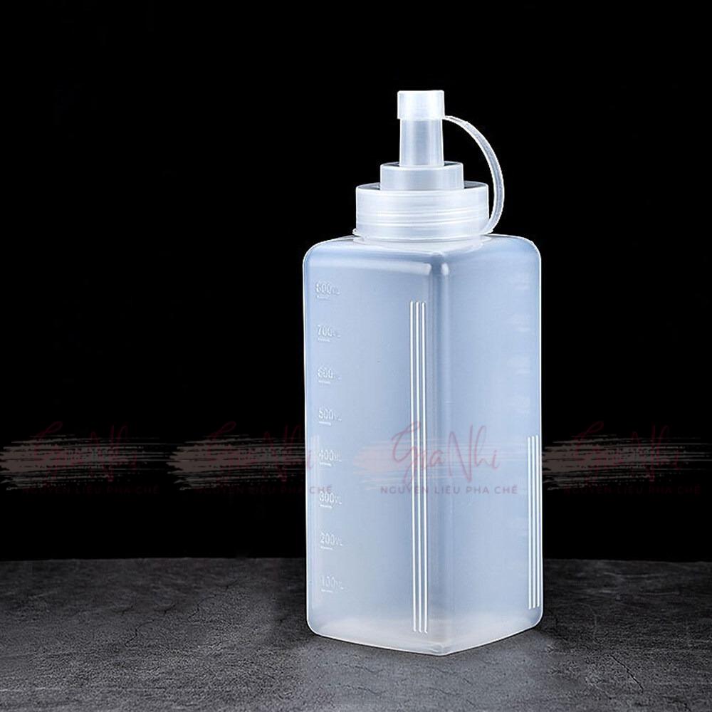 Chai nhựa đựng sốt vuông (300ml/600ml/800ml/1000ml)