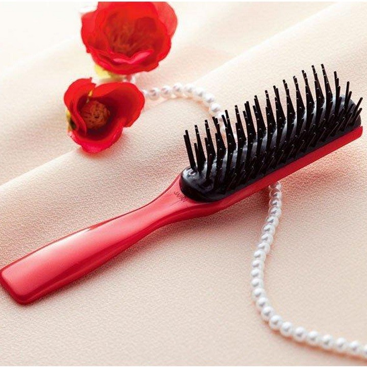 Lược chải tóc Sakura màu đỏ Nội địa Nhật Bản