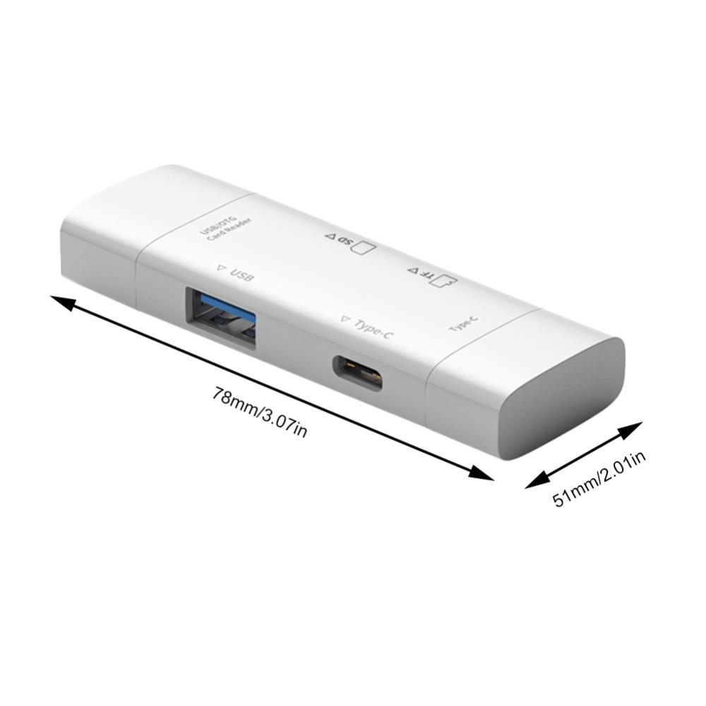 SD/TF Card Reader Adapter 7 in 1 Type-C/USB/ Micro Multifunctional Card Reader High Speed Transmission for Laptop