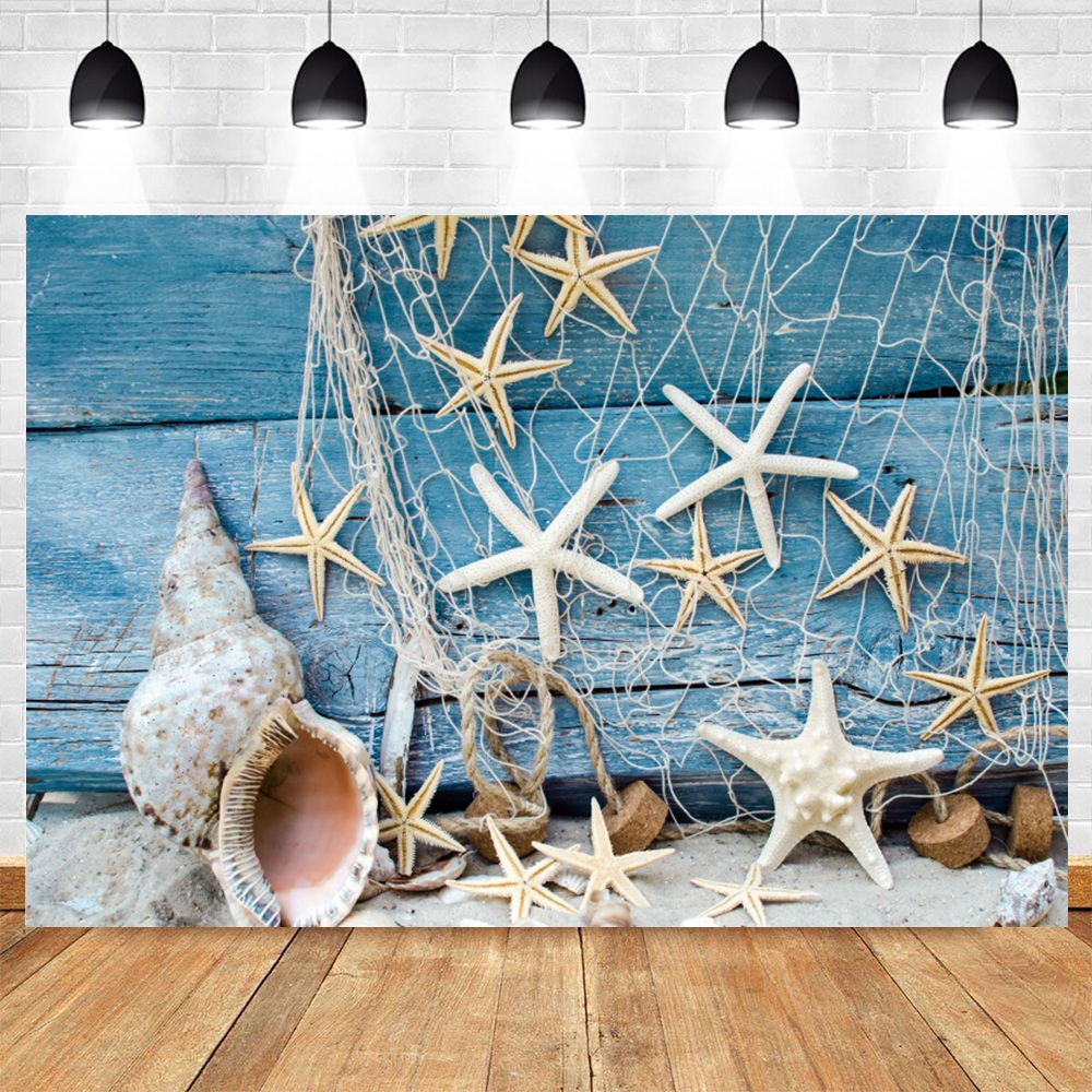 Sailor Navigation Rudder Backdrop Baby Birthday Starfish Pirate Party ...