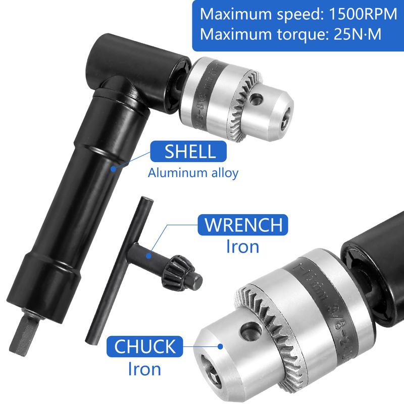 90 ° Khoan Mở rộng Chuck Máy Khoan Điện góc phải Chuck cái khoan tay Bộ chuyển đổi đính kèm 90 ° Khoan Mở rộng Chuck cho cái khoan tay