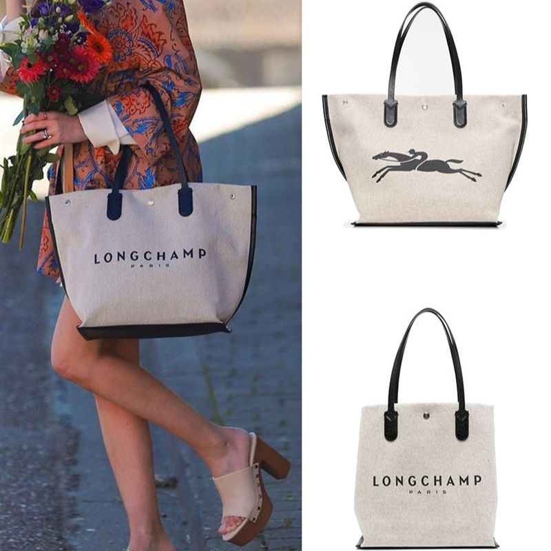 Longchamp, Other, Longchamp Le Pliage Nylon Tote Bag Embroidery Horse  Black Handbag 225wx75d