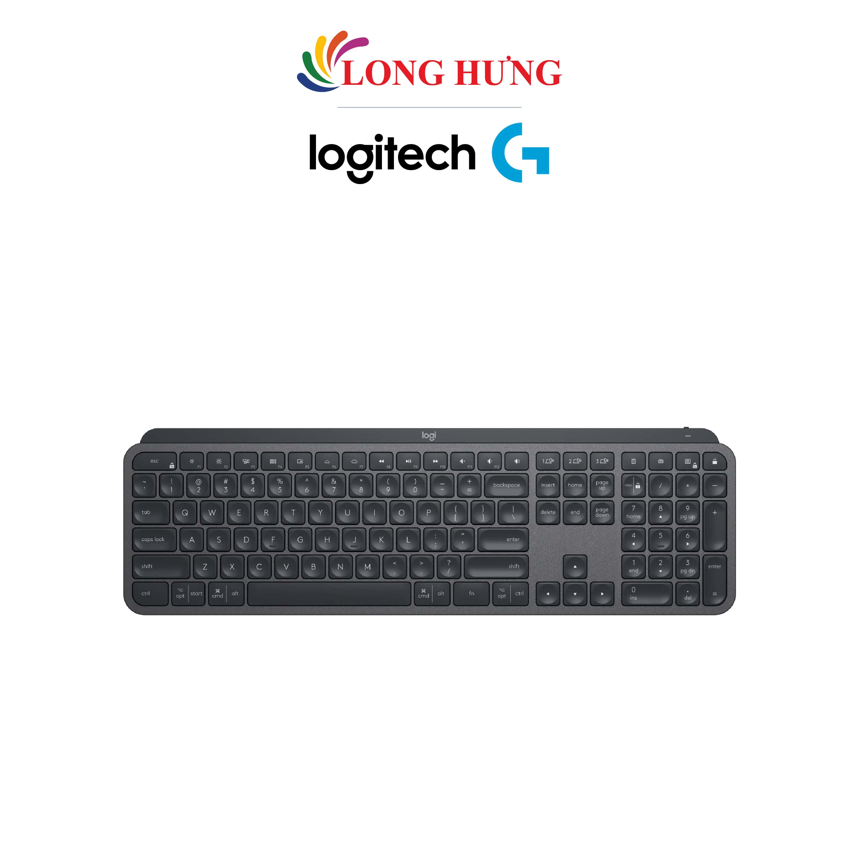 Bàn phím không dây Logitech MX Keys - Hàng chính hãng - Thiết kế nhỏ gọn, khả năng phản hồi cực nhanh, cổng USB-C tiện dụng