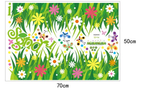 DECAL DÁN CHÂN TƯỜNG HOA CỎ MÙA XUÂN