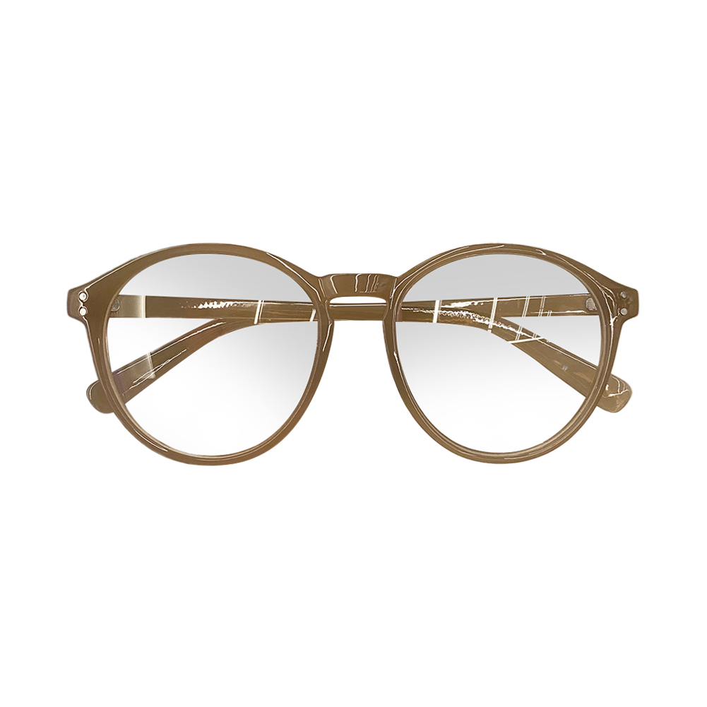 Korean style fashion round frame glasses for women trendy brown glasses Plain retro plain mirror