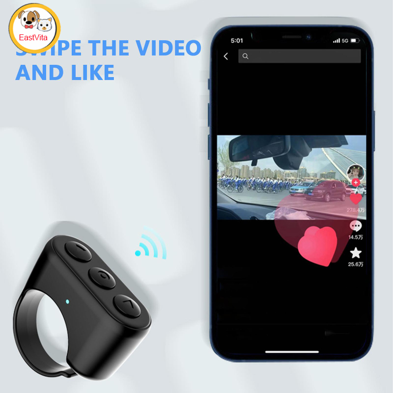 Bluetooth-compatible Remote Control Page Turner Compatible For Tik Tok Mobile Phone Remote Shutter Selfie Button