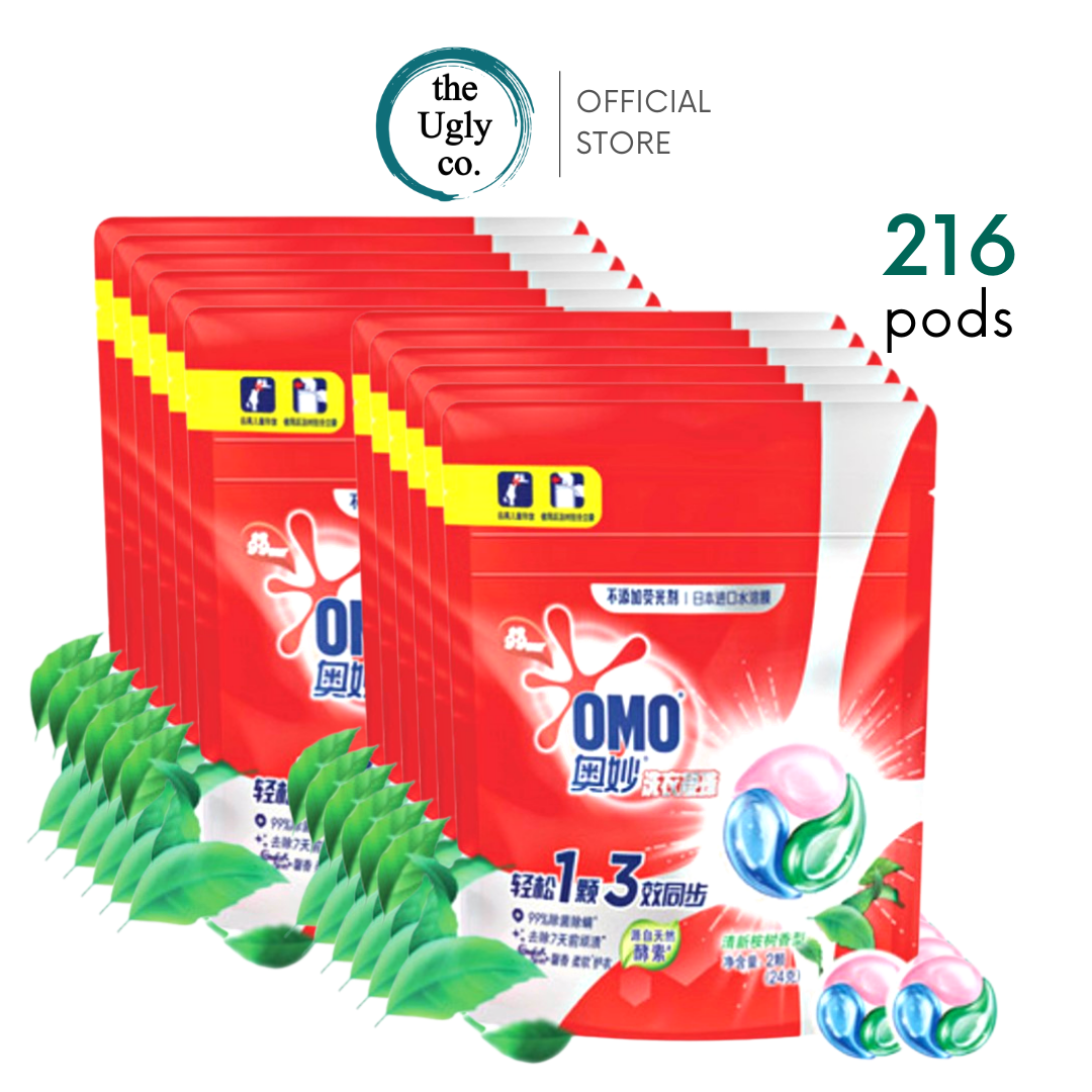 OMO 3in1 laundry detergent pods 18pcs, eucalyptus long lasting