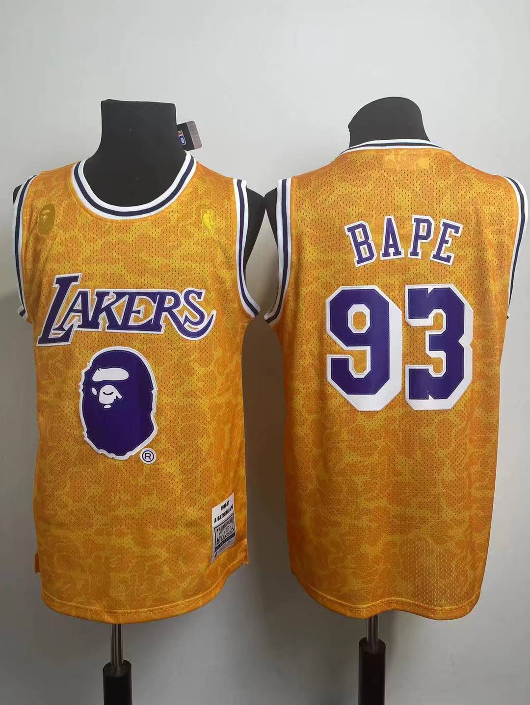 nba LAKERE BULLS CELTICS WARRIORS #93 BAPE basketball jersey
