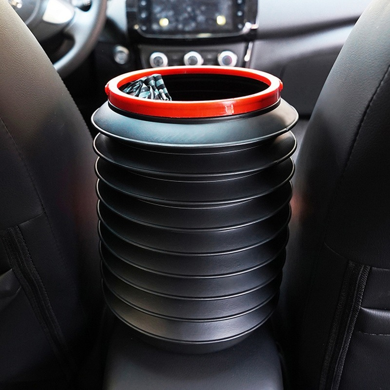 1Pcs Car Trash Can Foldable Auto Wash Telescopic Storage Bucket Car Interior Rubbish Organizer Waterproof Dustbin Garbage Bin