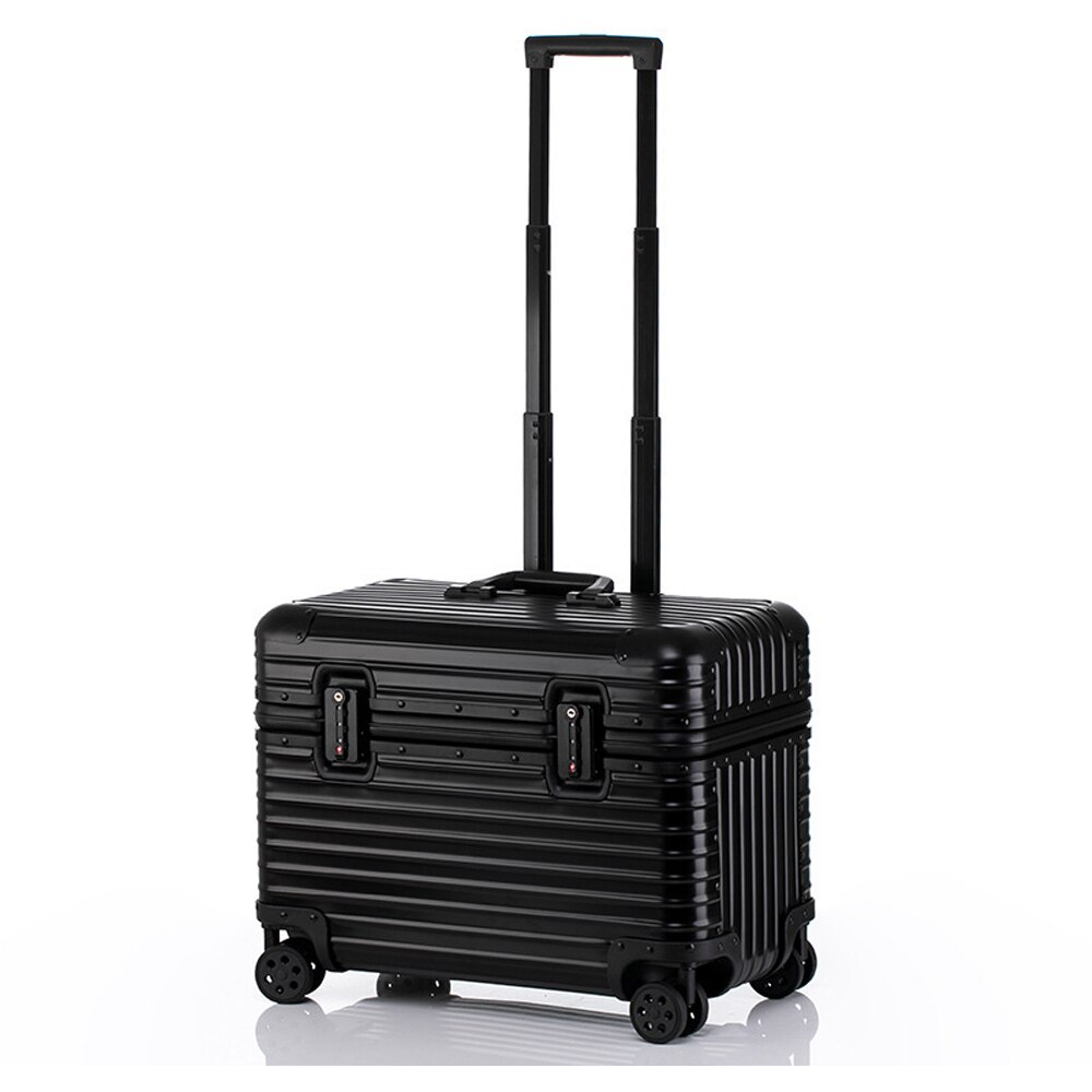 Nhôm hợp kim magiê hành lý vali du lịch nam / nữ với ống lồng kéo thanh Spinner Kích thước: 43-21-34cm