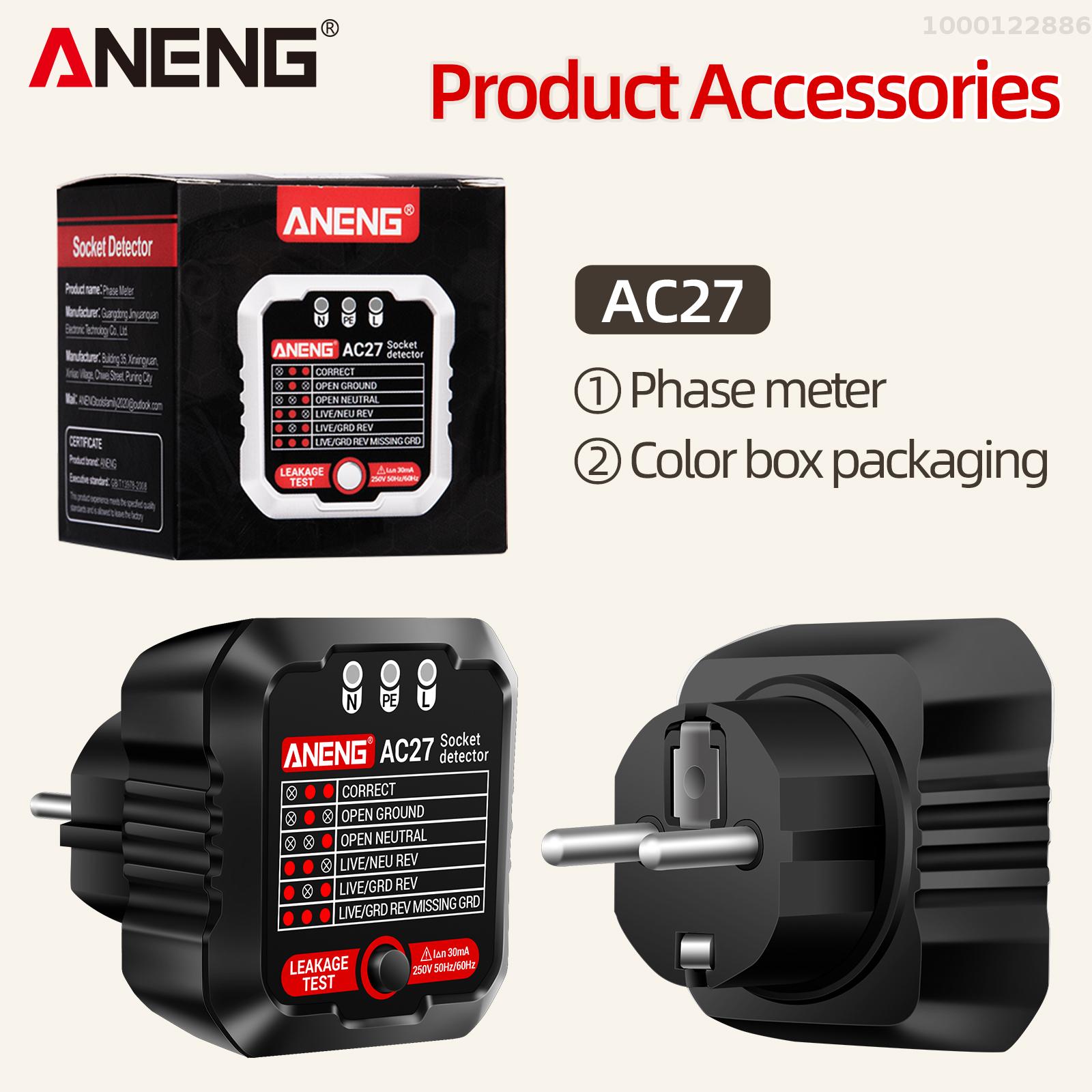 KKmoon aneng Outlet Tester 250V nhanh chóng phát hiện dụng cụ kiểm tra ổ điện receptacle Detector rò rỉ cắm phân cực mặt đất Dòng tự động điện mạch phân cực Vôn kế
