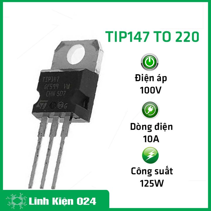 Transistor TIP147 TO-220 PNP Darlington điện 100V 10A