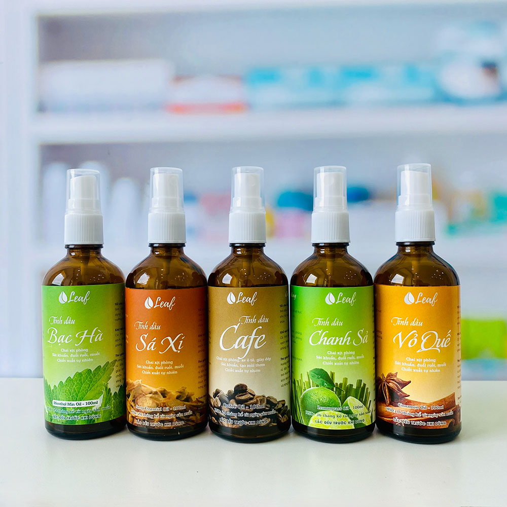 Tinh dầu Quế nguyên chất, xịt phòng Leaf