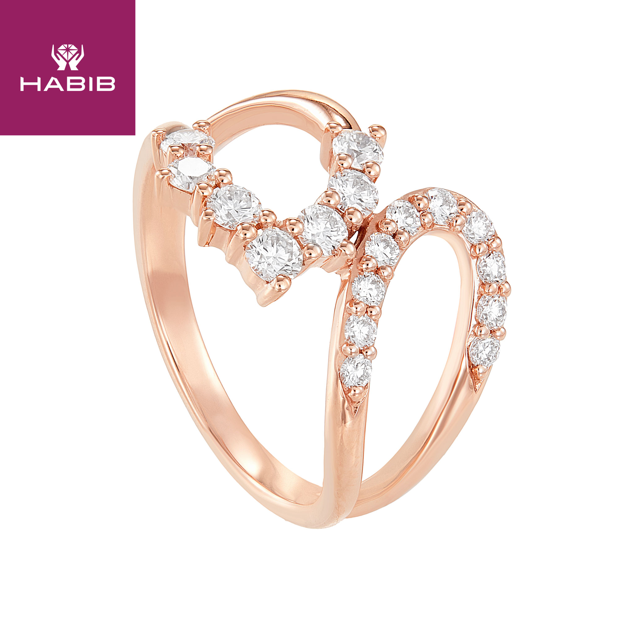 Rose gold ring on sale habib