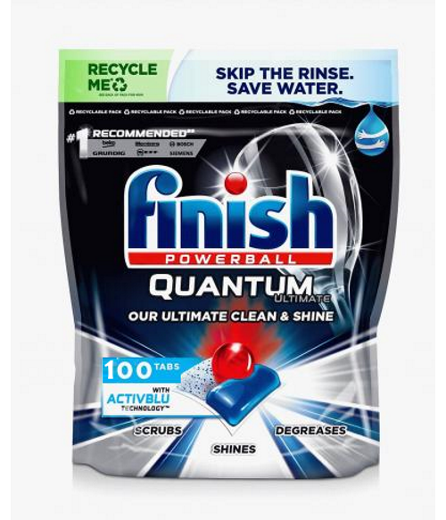 Viên rửa bát Finish Quantum Ultimate 100 viên 14 chức năng trong 1 viên - viên finish quantum ultimate 100 tabs 100V