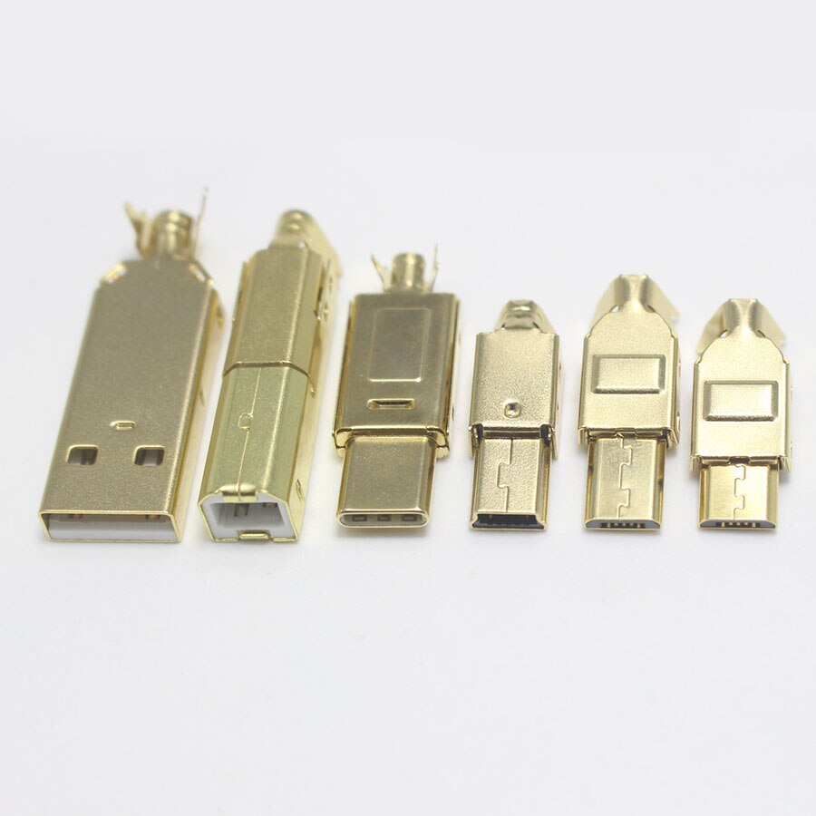 1set Micro Mini Type C Usb 2.0 Usb 3.1 Male Plug Connector Socket Jack Nickel/gold Plated For Diy Data Cable Hifi Audio Adapter