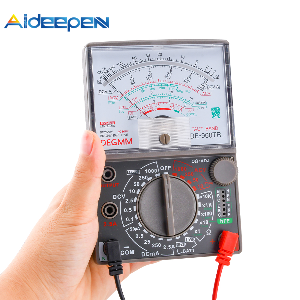Aideepen DE-960TR 5 Function Analog Multi-Meter 1000V AC/DC Multimeter ...
