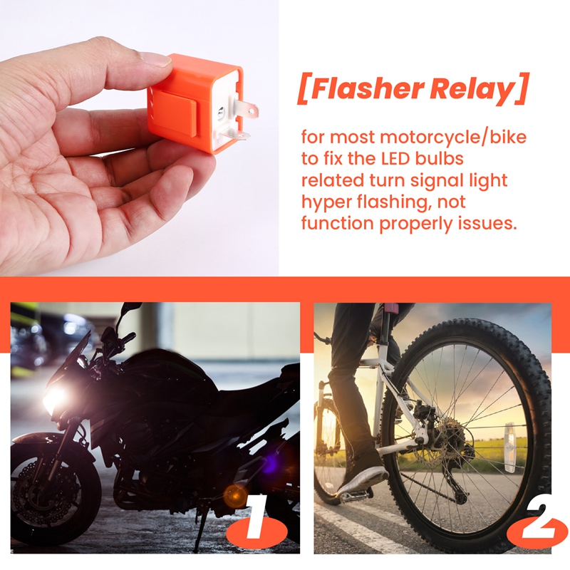 2 Pin Motorcycle Speed Adjustable LED Turn Signal Indicator Flasher Relay 12V
